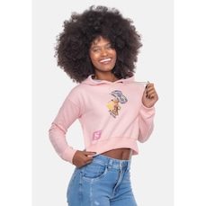 Blusão de Moletom com Capuz Ecko Cropped Biscoito Collab Shrek Rosa - Feminino