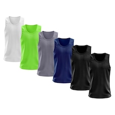 Kit Camisetas Regata Dellas Fit Lisa Básica Dry - Masculina - 6 Unidades