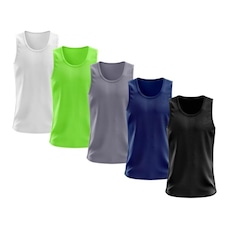Kit Camisetas Regata Dellas Fit Lisa Básica Dry - Masculina - 5 Unidades