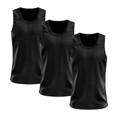 Kit Camisetas Regata Dellas Fit Lisa Básica Dry - Masculina - 3 Unidades