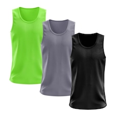 Kit Camisetas Regata Dellas Fit Lisa Básica Dry - Masculina - 3 Unidades