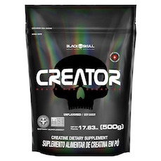 Creator - Creatina Monohidratada - 500G - Refil - Black Skull