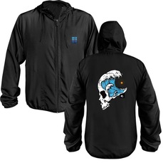 Jaqueta Corta Vento Estampada Skull Surfing Wss Masculino com Capuz