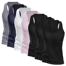 Kit Camisetas Regata Nadador Dellas Fit Dry - Feminina - 7 Unidades