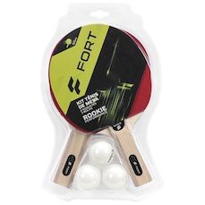 Kit de Tênis de Mesa Fort Rookie: 2 Raquetes 1 Estrela + 3 Bolas