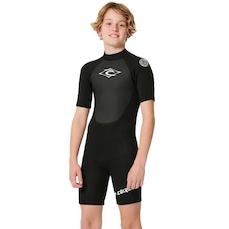 Short John Rip Curl Omega 2Mm Springsuit Back Zip Black - Infantil