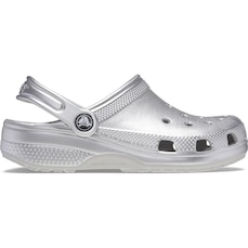 Sandália Crocs Classic Metallic Cg K Silver Metallic - Unissex