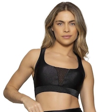 Top Fitness com Bojo Run More Shine Tule - Feminino