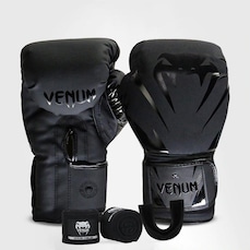 Kit Boxe Muay Thai Venum Luvas + 2m Bandagem + Bucal New Impact Evo