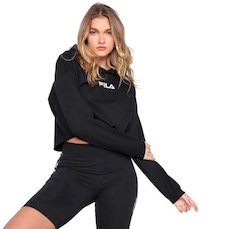 Blusão de Moletom Fila com Capuz Cropped Comfort Easy - Feminino