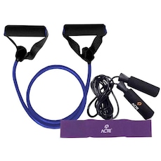Kit Fitness Acte Sports: Corda + Extensor + Faixa Elástica Bt Addicted Medio Kit-Btm
