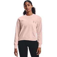 Blusão de Moletom Under Armour Rival Fleece Mesh Crew - Feminino