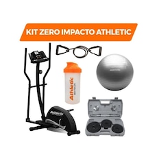 Kit Zero Impacto Athletic Elíptico + Maleta Dumbbell + Bola + Elástico + Coqueteleira