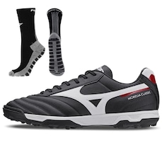 Chuteira Society Mizuno Morelia Classic - Adulto + Meia Antiderrapante
