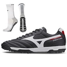 Chuteira Society Mizuno Morelia Classic - Adulto + Meia Antiderrapante