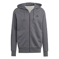 Jaqueta de Moletinho com Capuz adidas Zíper Essentials 3-Stripes - Masculina
