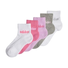 Kit Meias Cano Médio adidas Linear - 5 Pares - Infantil
