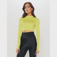 Blusa Cropped Body For Sure Manga Longa U.V - Feminina