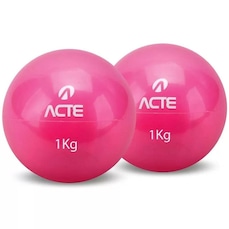 Par de Bolas Tonificadoras com Peso de 1Kg Rosa T55 Acte Sports