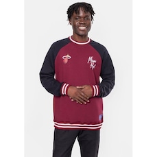 Blusão De Moletom Sem Capuz NBA Old Logo Bordo Cabernet - Masculino