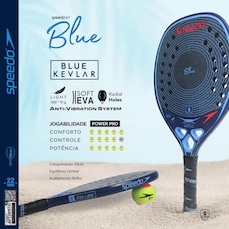 Raquete Beach Tennis Blue Unique Kevlar + Beach Bag Speedo - Carbono Blue