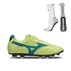 Chuteira de Campo Mizuno Morelia Classic Md + Meia Antiderrapante - Adulto