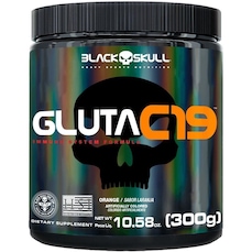 Gluta C19 - Glutamina com Vitaminas e Minerais - 300G - Black Skull