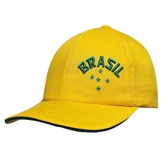 Boné Aba Curva Brasil Amarelo Liga Retro - Strapback - Adulto