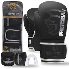 Kit Luvas de Boxe Pretorian Muay Thai First Fx2 + Bandagem + Bucal + Bolsa - Adulto