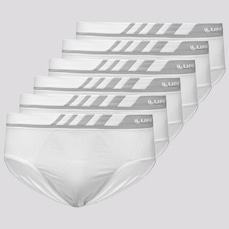 Cueca Slip Lupo Microfibra sem Costura - 6 Unidades - Adulto