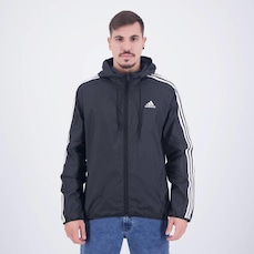 Jaqueta com Capuz adidas Corta Vento 3 Stripes -