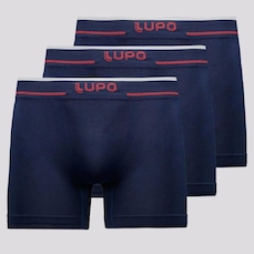 Kit 3 Cuecas Boxer Lupo Microfibra sem Costura - Adulto