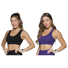 Kit Tops Canelados Selene sem Costura com 2 Unidades - Feminino