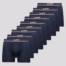 Kit Cuecas Boxer Lupo Microfibra sem Costura com 9 Unidades - Adulto
