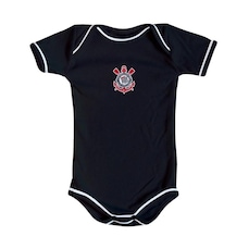 Body do Corinthians Preto Torcida Baby Oficial - Infantil