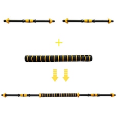 Barra Supino Halter Musculação E Conector Yangfit Kit 2 Em 1