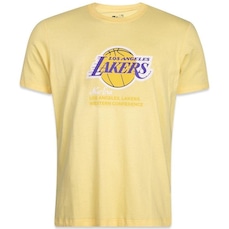 Camiseta New Era Regular Los Angeles Lakers Logo History - Masculina