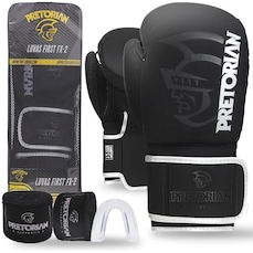 Kit Luvas de Boxe e Muay Thai Pretorian Fx2 + Bandagem + Bucal