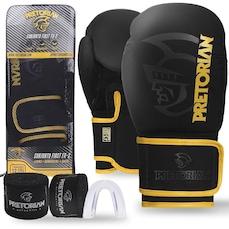 Kit Luvas de Boxe e Muay Thai Pretorian Fx2 + Bandagem + Bucal