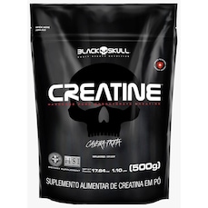 Creatine - Creatina Monohidratada - Refil 500G - Caveira Preta