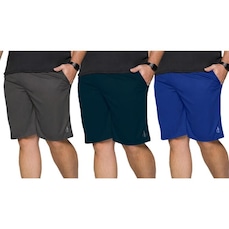Kit 3x Bermudas Selene Dry Sport Plus Size - Masculina