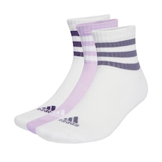 Kit Meias Cano Médio adidas Cushioned Três Listras Sportswear com 3 Pares - Adulto