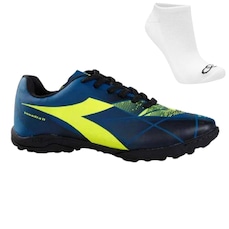 Chuteira Society Diadora Squadra II + Meia - Adulto