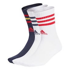 Kit de Meias Cano Médio adidas 3-Stripes com 3 Pares - Adulto