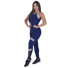 Macacão Fitness Feminino Suplex Alta Compressão Zíper Poliamida Orbis