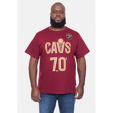 Camiseta NBA Plus Size City Number Cleveland Cavaliers Borda Rust - Masculina