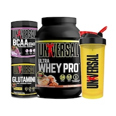 Kit Ultra Whey Pro 900G + Glutamina + Bcaa Stack 300G + Coqueteleira - Universal