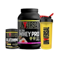 Kit Ultra Whey Pro 900G + Glutamina 300G + Coqueteleira - Universal