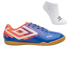Kit Chuteira Futsal Umbro Action Jr e Meia - Infantil