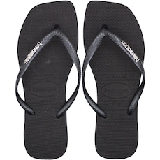 Chinelo Havaianas Slim Square Logo Metallic - Feminino